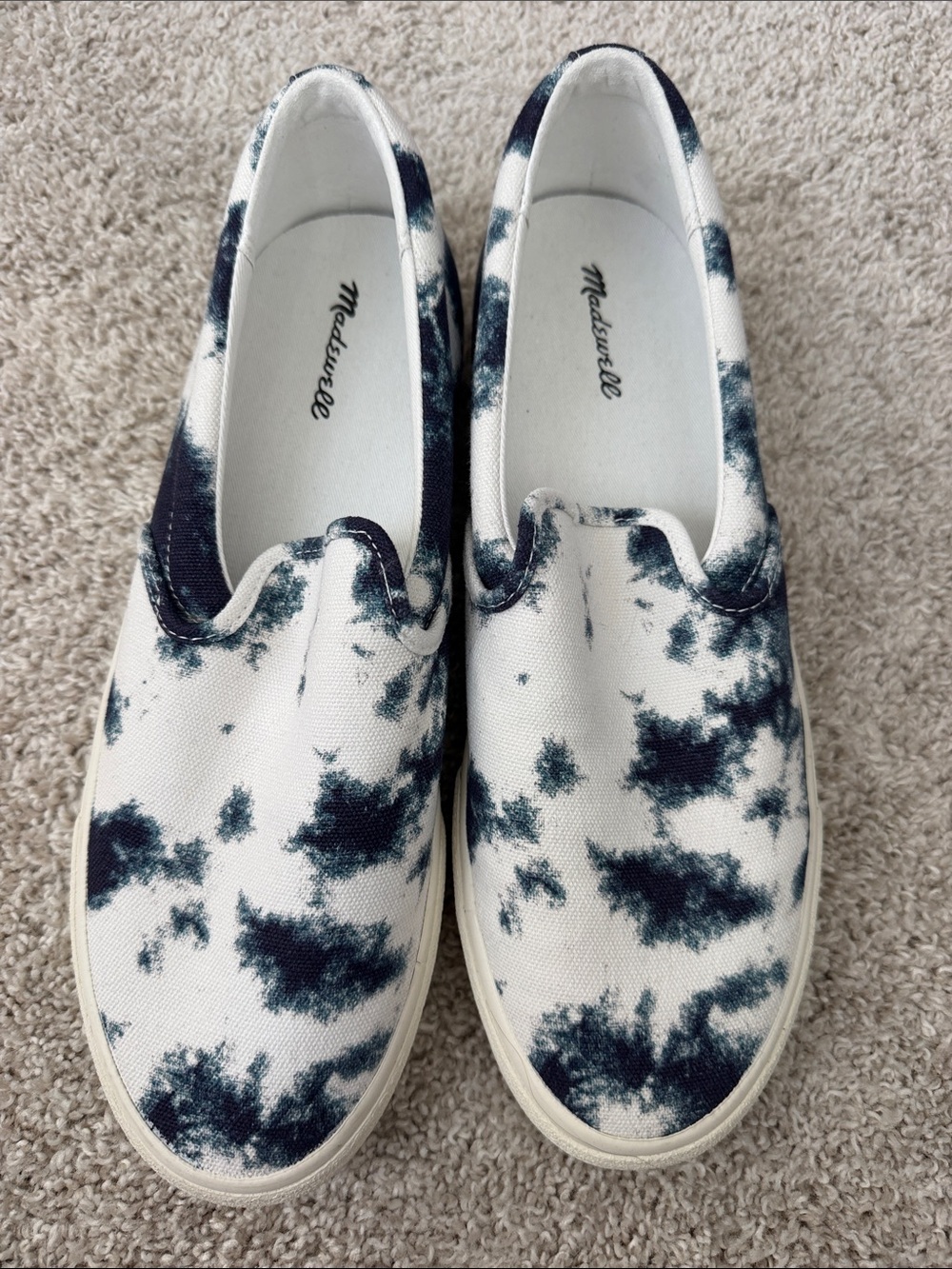 Madewell Navy Tie-Dye Slip-On Canvas Shoes